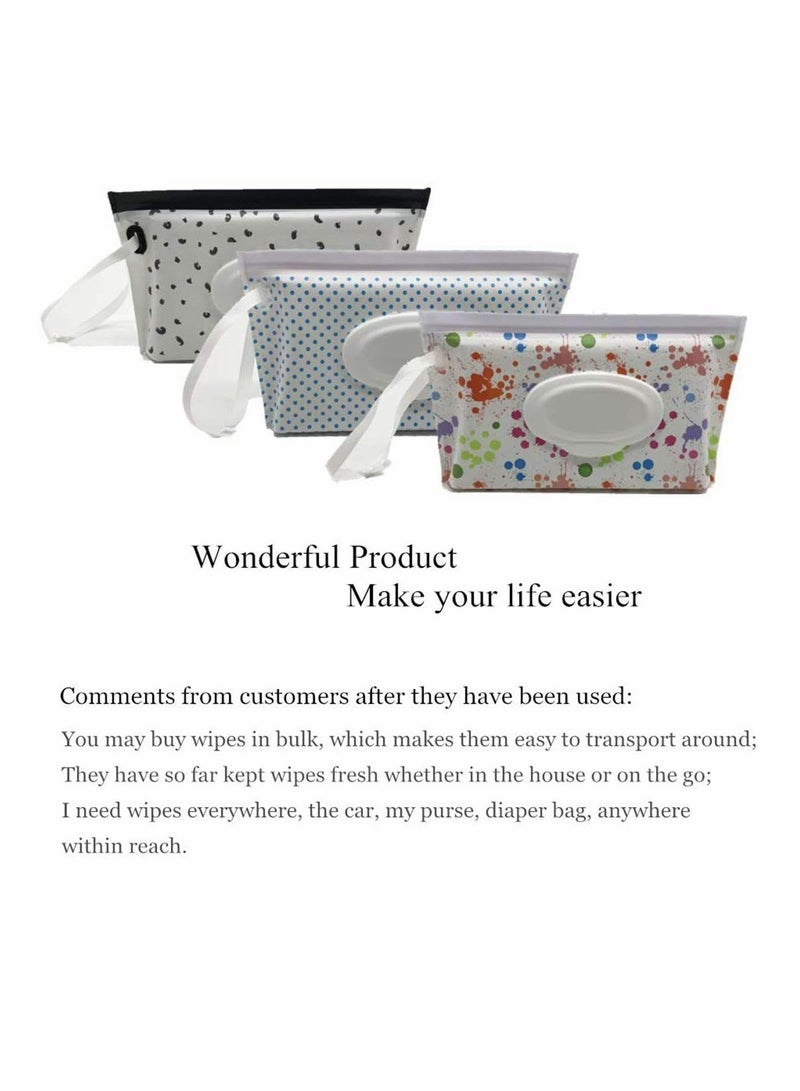 Wet Wipe Pouch 6 Pcs Baby Wet Wipe Pouch Travel Wipes Case Reusable Refillable Wet Wipe Bag Cases Portable Travel Wipes Dispenser Wipe Pouches for Baby, 6 Pack - Image 4